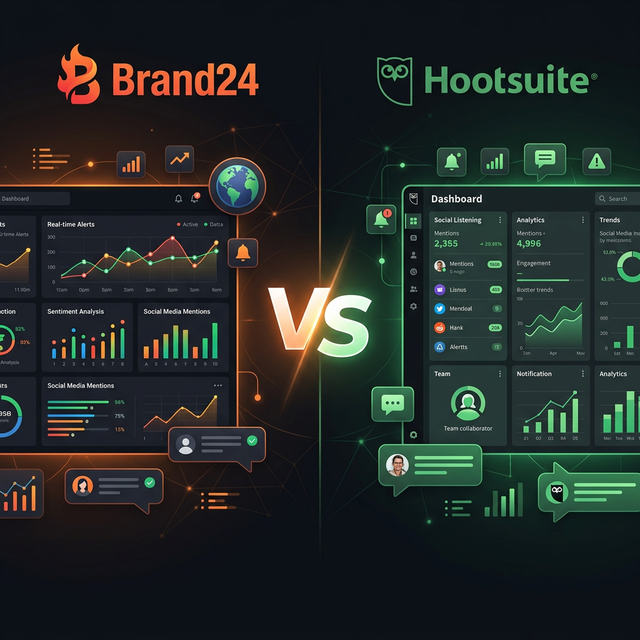 Brand24 vs Hootsuite social listening comparison for 2026